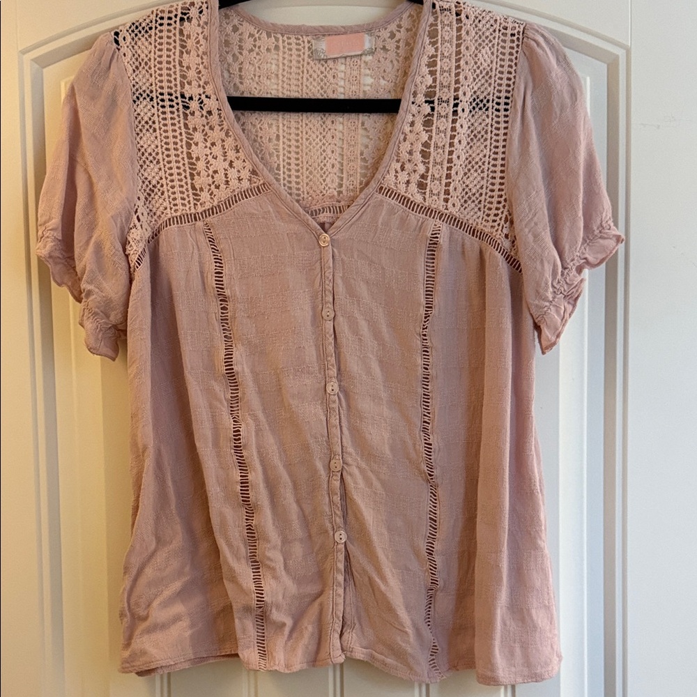 DARLING PINK BOHO LACE TOP